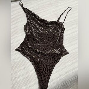 Urban Outfitters Black and Brown Sheer Top